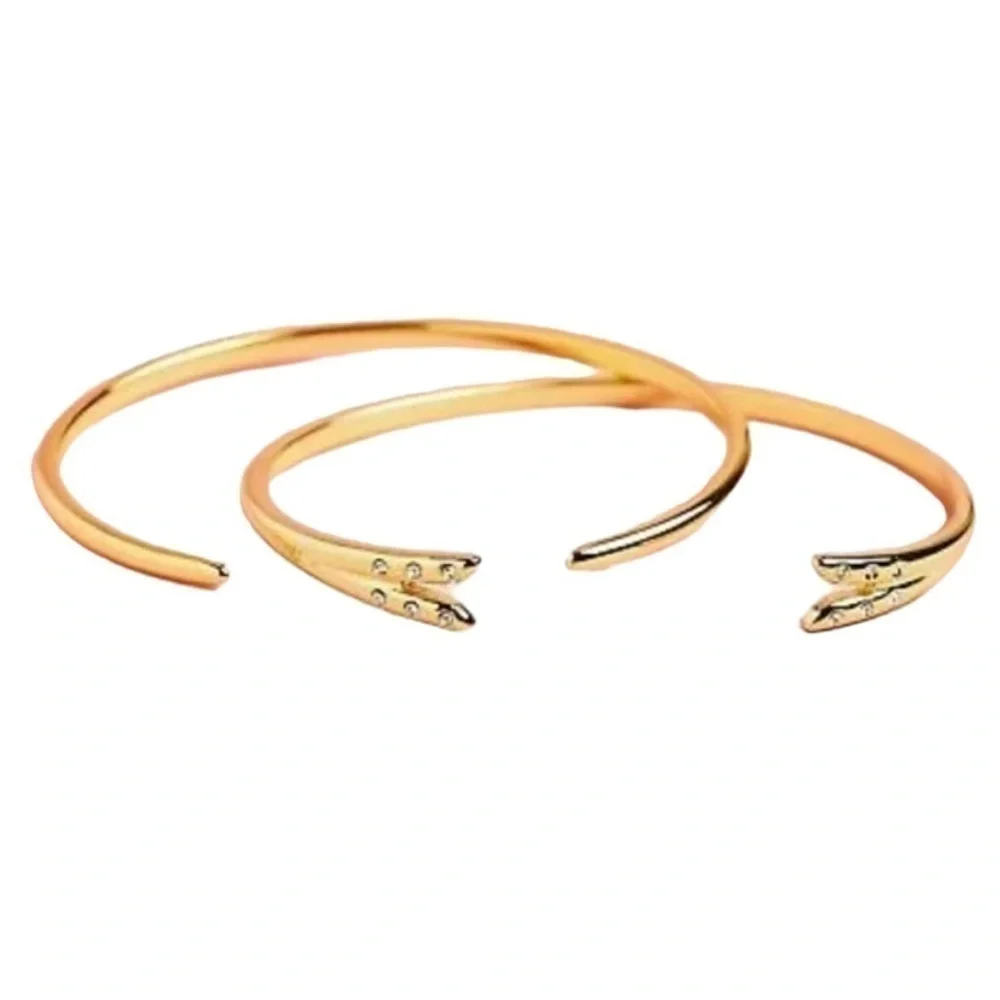 Michelle Campbell 14K Yellow Gold Plated Open Talon Bracelet Set #523